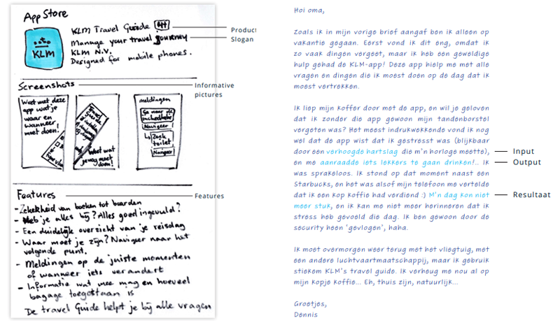 eXternalize prototypes: product box (App Store-pagina) en Letter to grandma