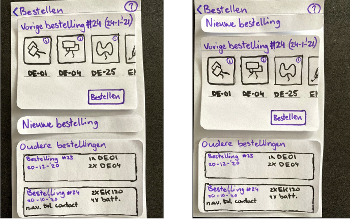 Paper prototype alternatieven