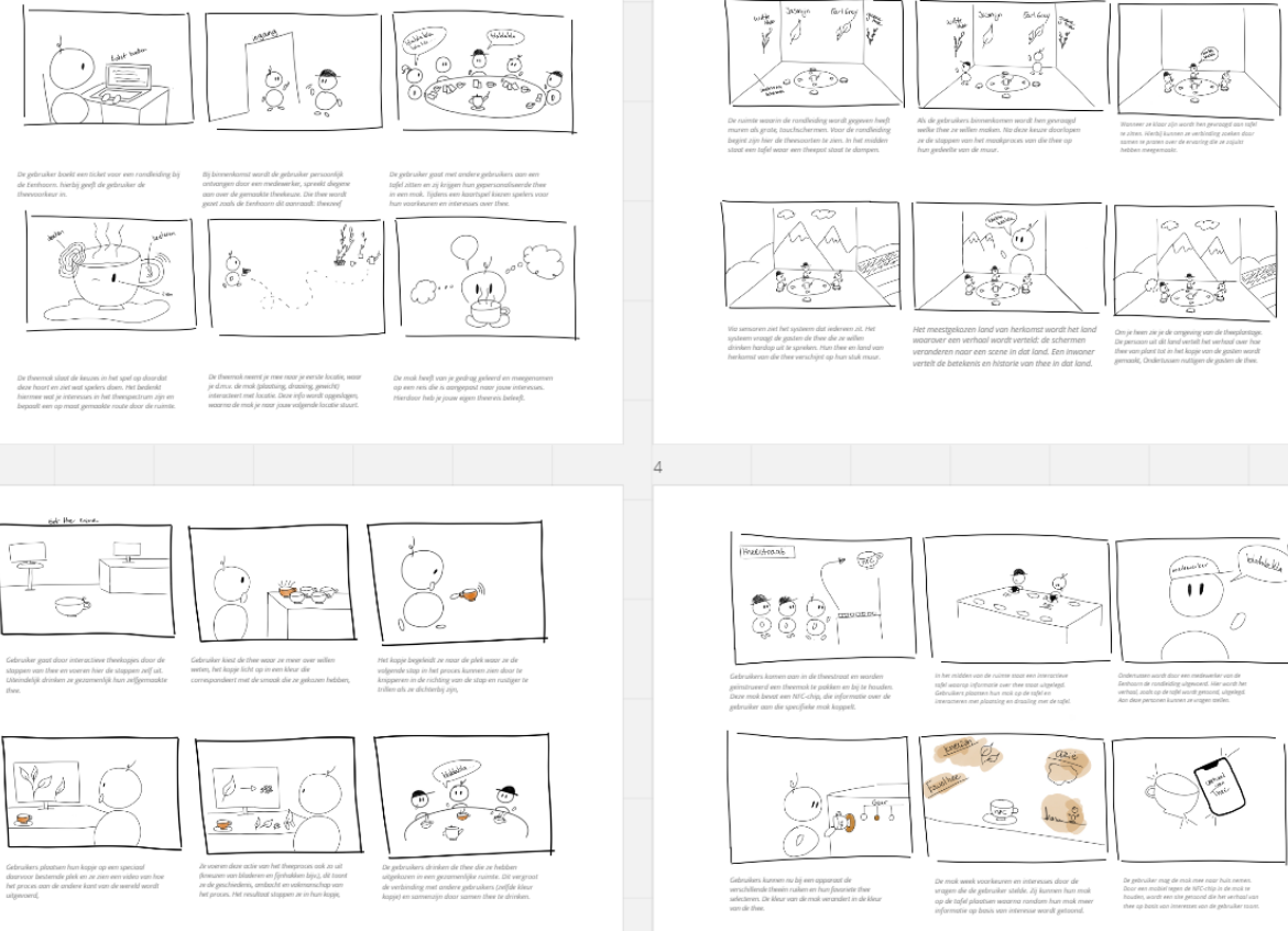 Soortgelijke storyboards laten ons de ideeën in de storyboards objectief testen met de opdrachtgever en medeontwerpers